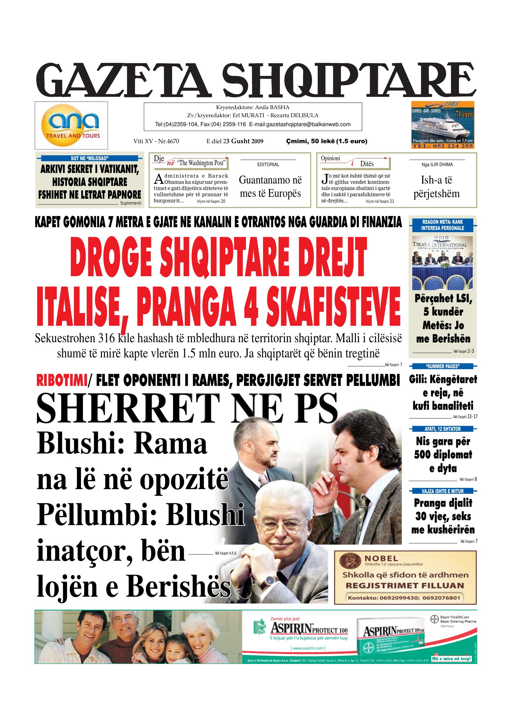 Gazeta Shqiptare 2009-08-23